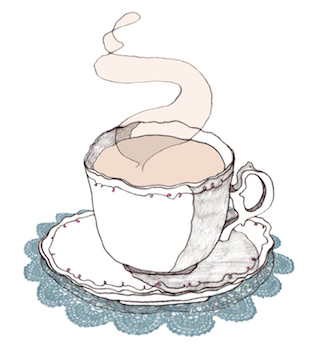 cup of tea drawing illustration
